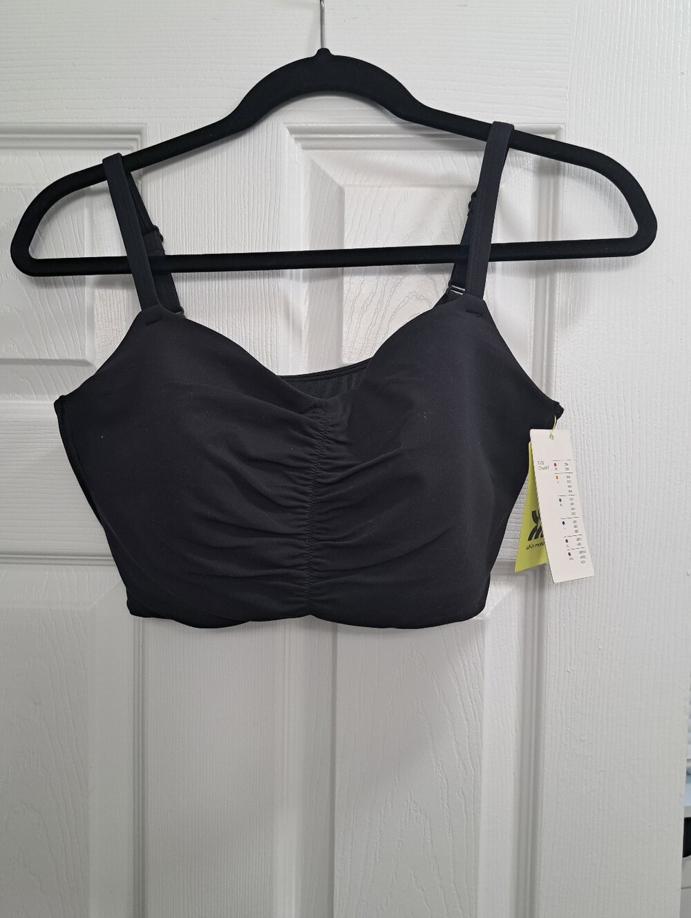 All In Motion Women Everyday Soft Light Support Ruched Sports Bra Black L